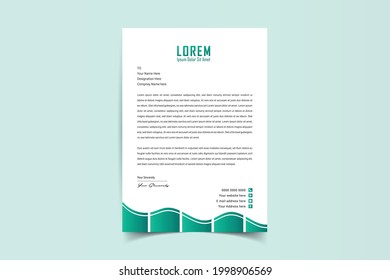 Letterhead Template Design. Abstract Corporate Business Style Letterhead Design Vector Template For Your Project. Simple And Clean Print Ready Design, Elegant Flat Design. Vector Illustration