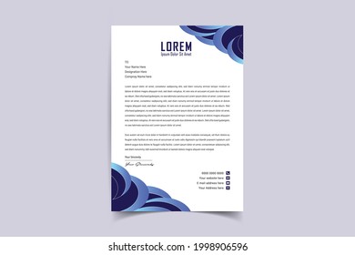 Vorlagendesign mit Briefkopf. Abstrakte Vorlage für das Briefkopf-Design im Stil eines Unternehmens für Ihr Projekt. Einfaches und sauberes Print Ready Design, elegantes Flachdesign. Vektorgrafik
