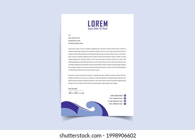 Letterhead Template Design. Abstract Corporate Business Style Letterhead Design Vector Template For Your Project. Simple And Clean Print Ready Design, Elegant Flat Design. Vector Illustration