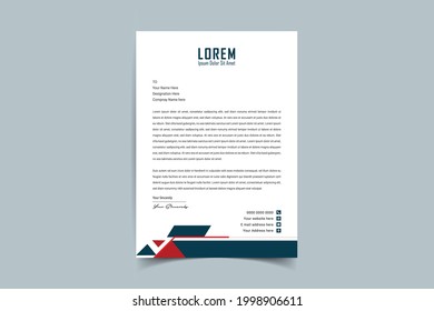 Letterhead Template Design. Abstract Corporate Business Style Letterhead Design Vector Template For Your Project. Simple And Clean Print Ready Design, Elegant Flat Design. Vector Illustration