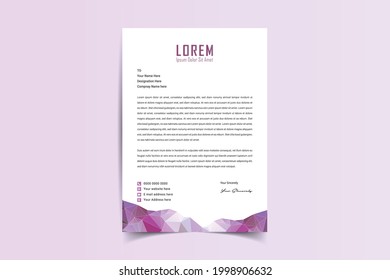 Vorlagendesign mit Briefkopf. Abstrakte Vorlage für das Briefkopf-Design im Stil eines Unternehmens für Ihr Projekt. Einfaches und sauberes Print Ready Design, elegantes Flachdesign. Vektorgrafik