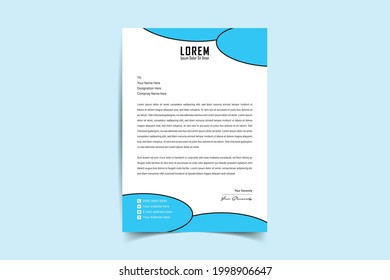 Letterhead Template Design. Abstract Corporate Business Style Letterhead Design Vector Template For Your Project. Simple And Clean Print Ready Design, Elegant Flat Design. Vector Illustration
