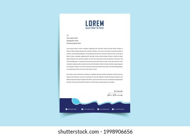 Letterhead Template Design. Abstract Corporate Business Style Letterhead Design Vector Template For Your Project. Simple And Clean Print Ready Design, Elegant Flat Design. Vector Illustration
