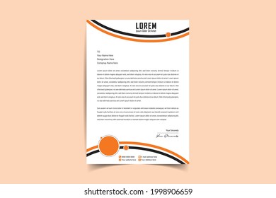 Letterhead Template Design. Abstract Corporate Business Style Letterhead Design Vector Template For Your Project. Simple And Clean Print Ready Design, Elegant Flat Design. Vector Illustration