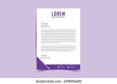 Vorlagendesign mit Briefkopf. Abstrakte Vorlage für das Briefkopf-Design im Stil eines Unternehmens für Ihr Projekt. Einfaches und sauberes Print Ready Design, elegantes Flachdesign. Vektorgrafik