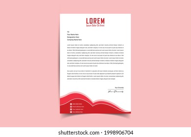 Letterhead Template Design. Abstract Corporate Business Style Letterhead Design Vector Template For Your Project. Simple And Clean Print Ready Design, Elegant Flat Design. Vector Illustration