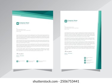 Letterhead Template design, corporate modern letterhead design template with blue mixed green, modern letter head design template for your project. letterhead, letter head, Business letterhead design.