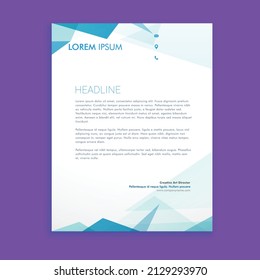 letterhead template design elegant Purple corporate identity with color geometric elements