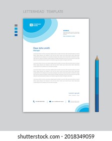 Letterhead Template Design minimalistischer Stil Vektorgrafik, Briefkopf Design Mock-up, Business-Werbung Layout, Blue Concept Hintergrund kreatives Design
