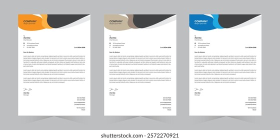 Letterhead Template Design, Modern Clean corporate creative letterhead template, professional print Ready template