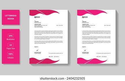 Letterhead template design, vector template