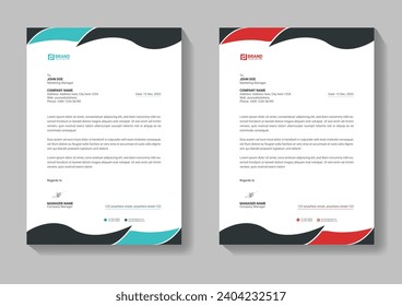 Letterhead template design, vector template