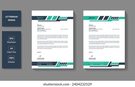 Letterhead template design, vector template