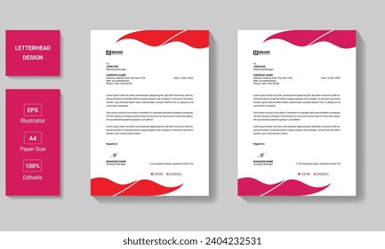 Letterhead template design, vector template