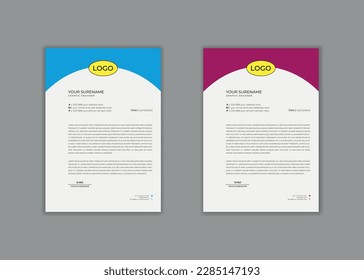 Briefkopf, Briefkopf-Vorlage, Briefkopf-Design, Vektorunternehmen kreative professionelle moderne, einfache Schulkrankenhaus neue minimalistische elegante Firmenbriefkopf in rotem Thema