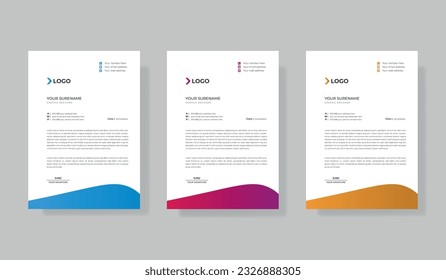 letterhead, letterhead template, letterhead design, vector illustrator school hospital medical new and clean corporate letterhead design print template.