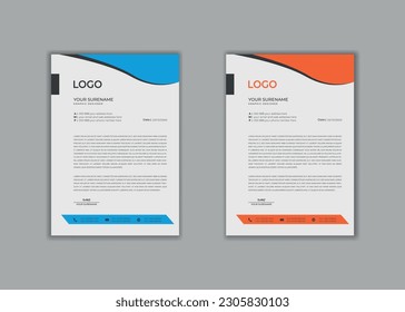 letterhead, letterhead template, letterhead design, vector modern simple unique school hospital medical new minimalist elegant corporate letterhead design in professional style
