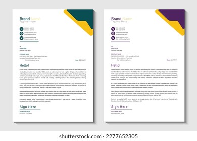 Letterhead-Vorlage, Letterhead-Vorlage im Flachstil, Moderner Firmenlettenkopf, Minimalistischer Geschäftslettenkopf