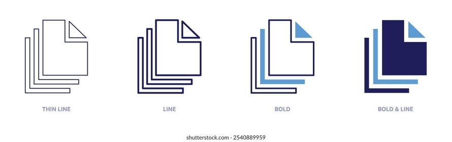 Letterhead template icon in 4 different styles. Thin Line, Line, Bold, and Bold Line. Duotone style. Editable stroke.