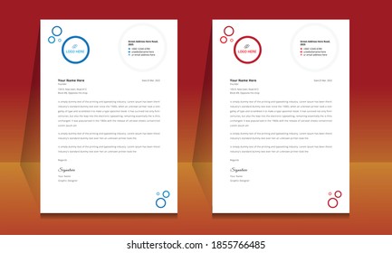 Letterhead template layout design for your company.