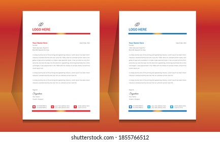 Letterhead template layout design for your company.