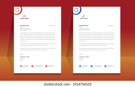 Letterhead template layout design for your company.
