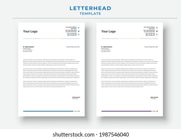 Letterhead Template, Professional Minimalist, corporate Letterhead Template.