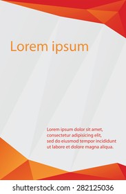 Letterhead template red orange low poly design vector illustration.