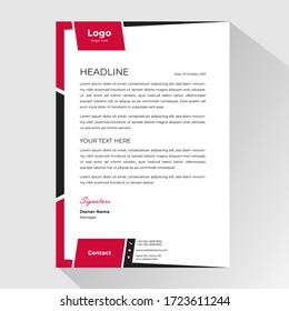 Letterhead template with red shapes