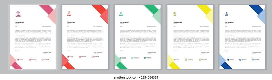 Letterhead template Set corporate modern abstract letterhead design template with creative letter head design template for your  headline letterhead design.