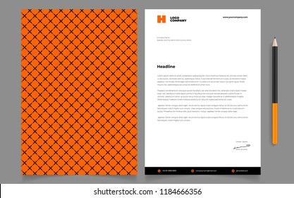 letterhead template simple minimalist two option colour editable vector eps 10 for business with pen mock up