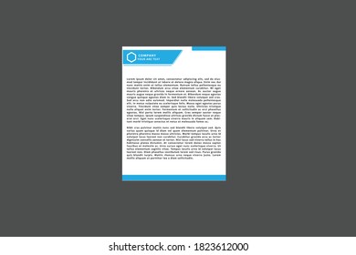  plantilla de membrete con dos colores, a saber, azul y blanco