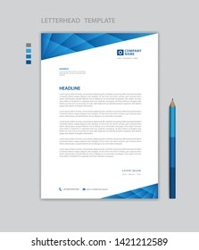 Letterhead template vector, minimalist style, printing design, business advertisement layout, Blue concept background