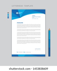 Letterhead template vector, minimalist style, printing design, business advertisement layout, Blue concept background