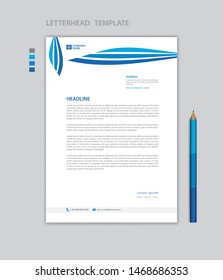 Letterhead template vector, minimalist style, printing design, business advertisement layout, Blue concept background