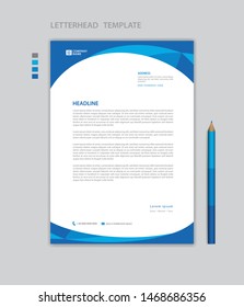 Letterhead template vector, minimalist style, printing design, business advertisement layout, Blue concept background