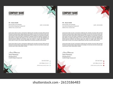 letterhead template vector, minimalist style, printing design, business template, flyer layout, Blue concept background.