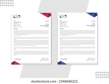 Letterhead template vector Professional and modern corporate letterhead template Creative Professional and minimalist corporate letterhead template design.