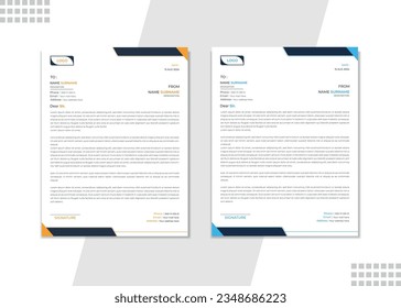 Letterhead template vector Professional and modern corporate letterhead template Creative Professional and minimalist corporate letterhead template design.