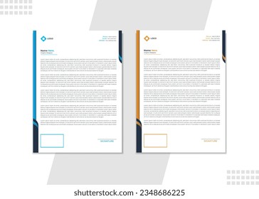Letterhead template vector Professional and modern corporate letterhead template Creative Professional and minimalist corporate letterhead template design.