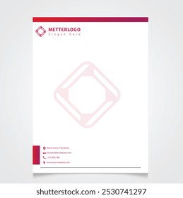 Letterhead)-Business Letterhead template, company letterhead design, minimalist style, printing design, business advertisement layout, purple background concept, simpl.eps