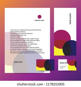 Letterhead,envelope and business card with trendy design
