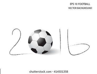 Lettering 2016 with soccer ball