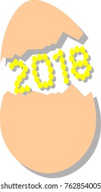 Lettering 2018 from eggs