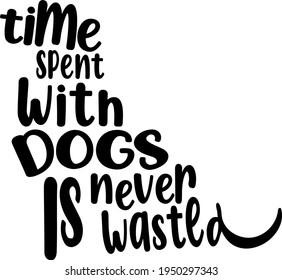 Lettering about Dogs. Interesting and cool inscription. Dog and dog paw print illustration vector