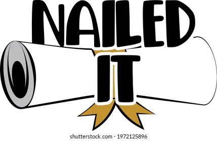 Lettering about graduation senior. Interesting and cool inscription. Diploma illustration vector