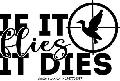 Lettering about hunting. Interesting and cool inscription. Duck and target illustration vector