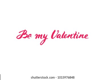 Lettering about love, red colored vector lettering for Valentine's day
