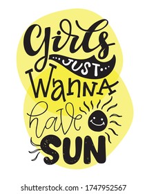 Lettering about sun. Lettering motivation quote - cute hand drawn doodle art. Template for postcard, poster, banner, art, t-shirt design.