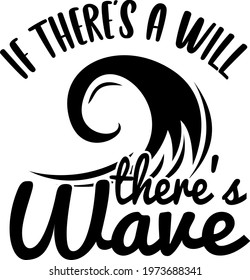 Lettering about surfing. Interesting and cool inscription. Wave illustration vector